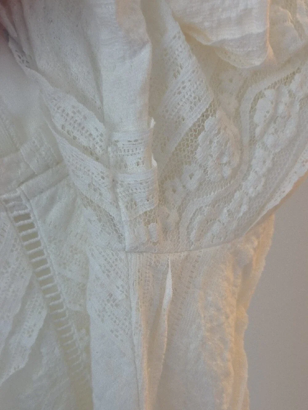 Polagram Ivory Textured Lace Midi Dress - Picture 7 of 9